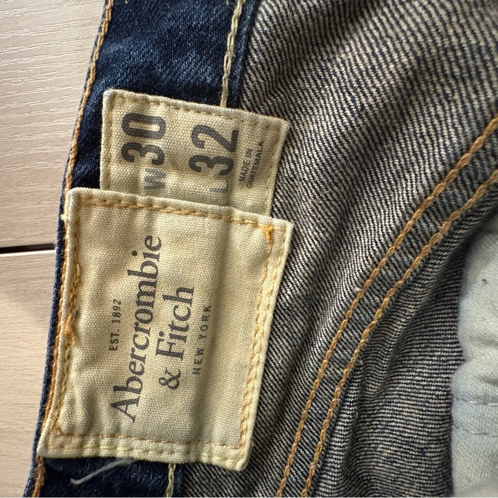 Abercrombie & Fitch‎ Dark Blue Low rise boot Jeans Y2K - Picture 9 of 10
